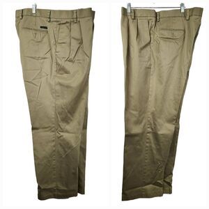 Dockers Men's 38x29 Classic Fit Signature Dark Khaki Pant Pleated D3 No Wrinkle